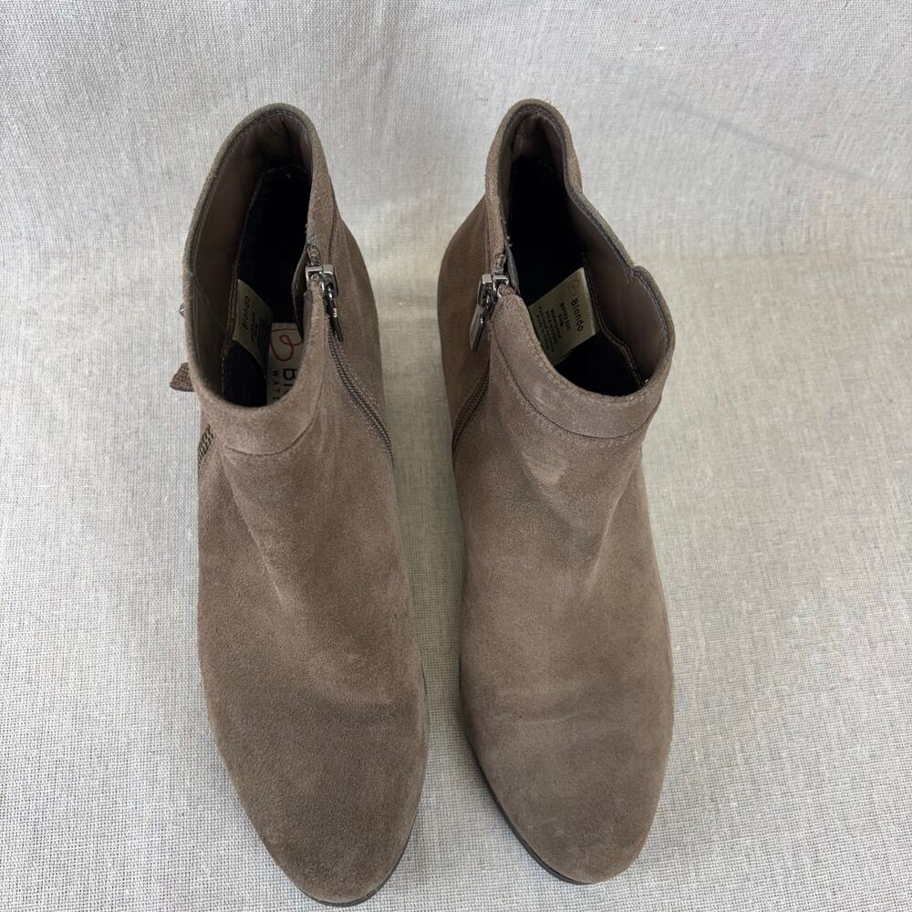 Blondo leather waterproof bootie, beige, taupe, brown, tan‎ size 8.5